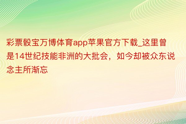 彩票骰宝万博体育app苹果官方下载_这里曾是14世纪技能非洲的大批会，如今却被众东说念主所渐忘