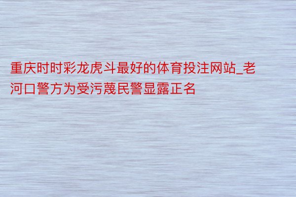 重庆时时彩龙虎斗最好的体育投注网站_老河口警方为受污蔑民警显露正名